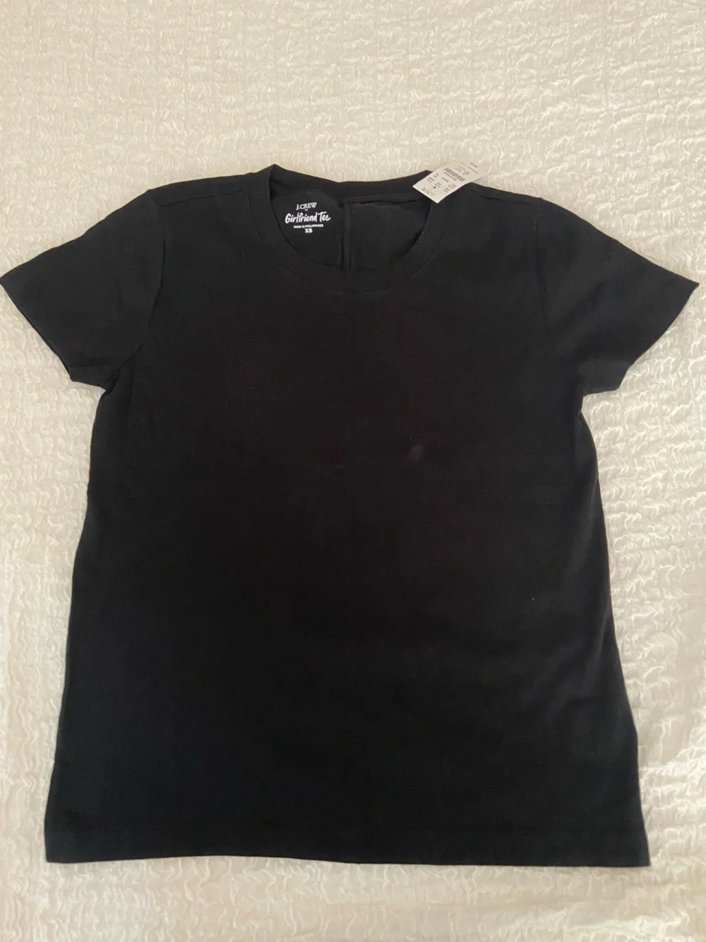 NWT J CREW BLACK GIRLFRIEND TEE SIZE XS